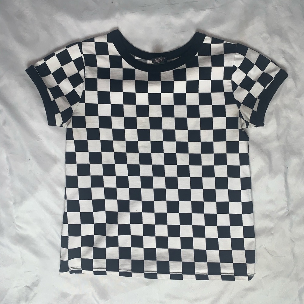 Black and white checkered shirt